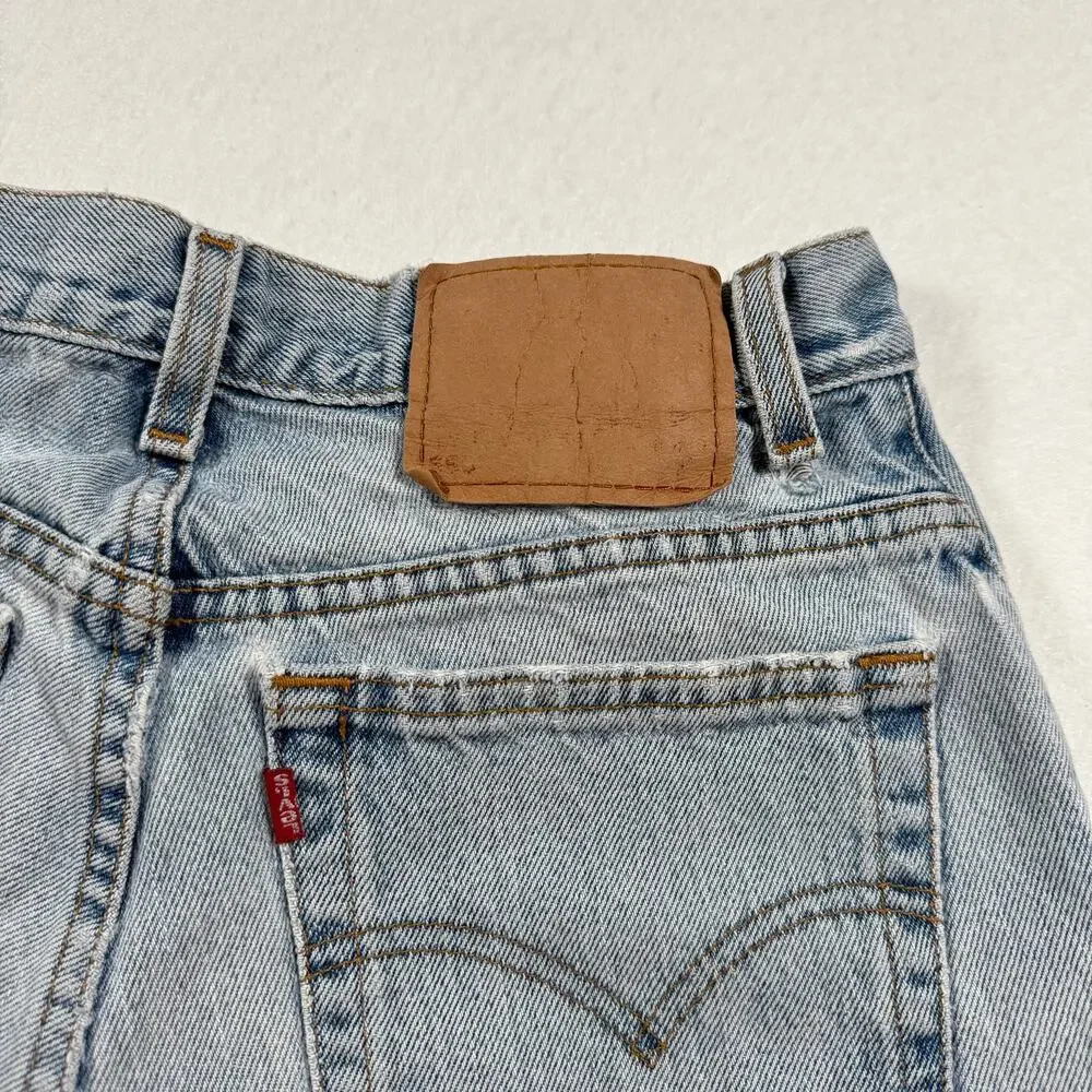 Vintage Levi's cut off denim shorts micro jean shorts distressed size 26 waist - Picture 2 of 12